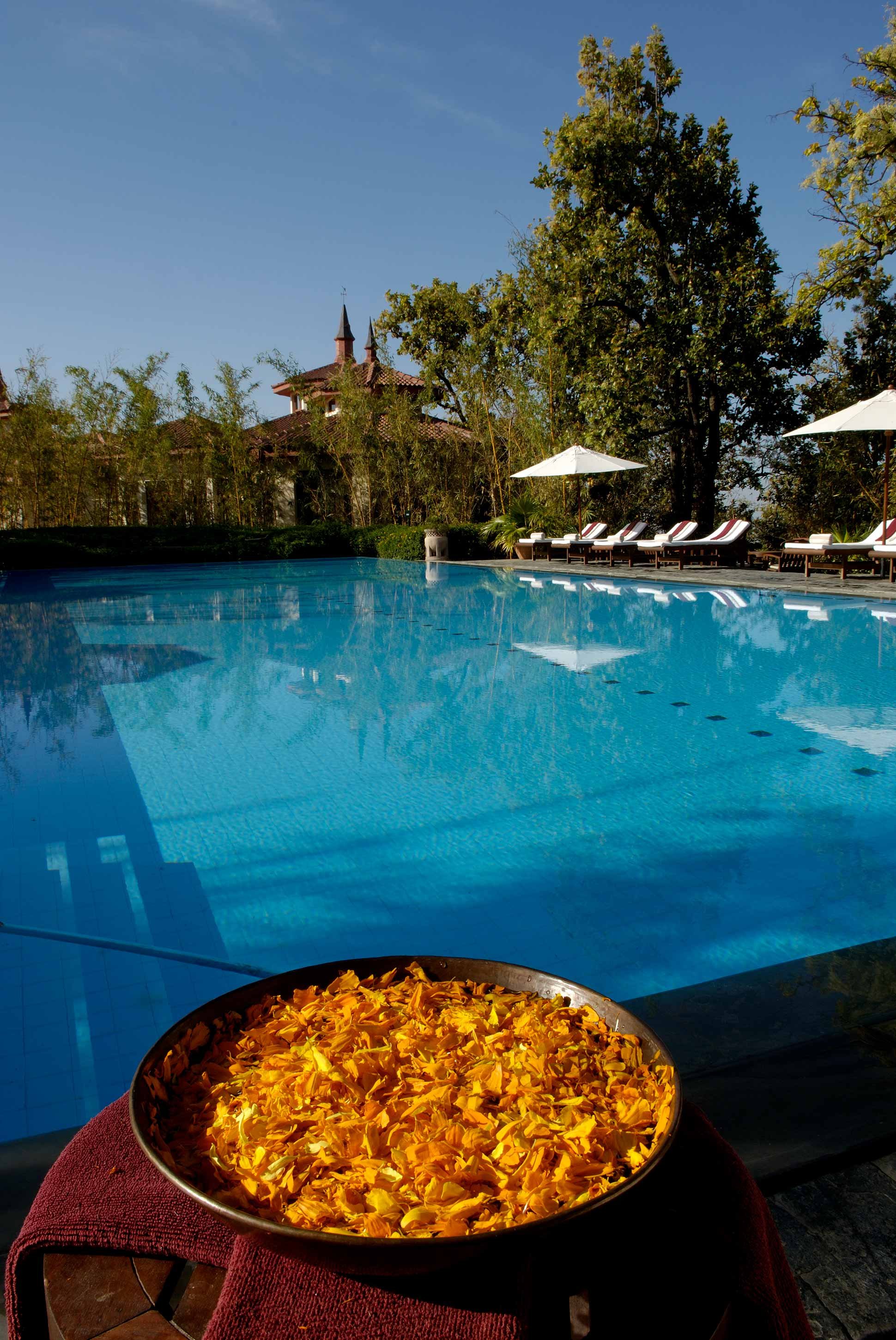 hotel yoga wellness Ananda in the Himalayas 5 stars Uttarakhand India swimming pool