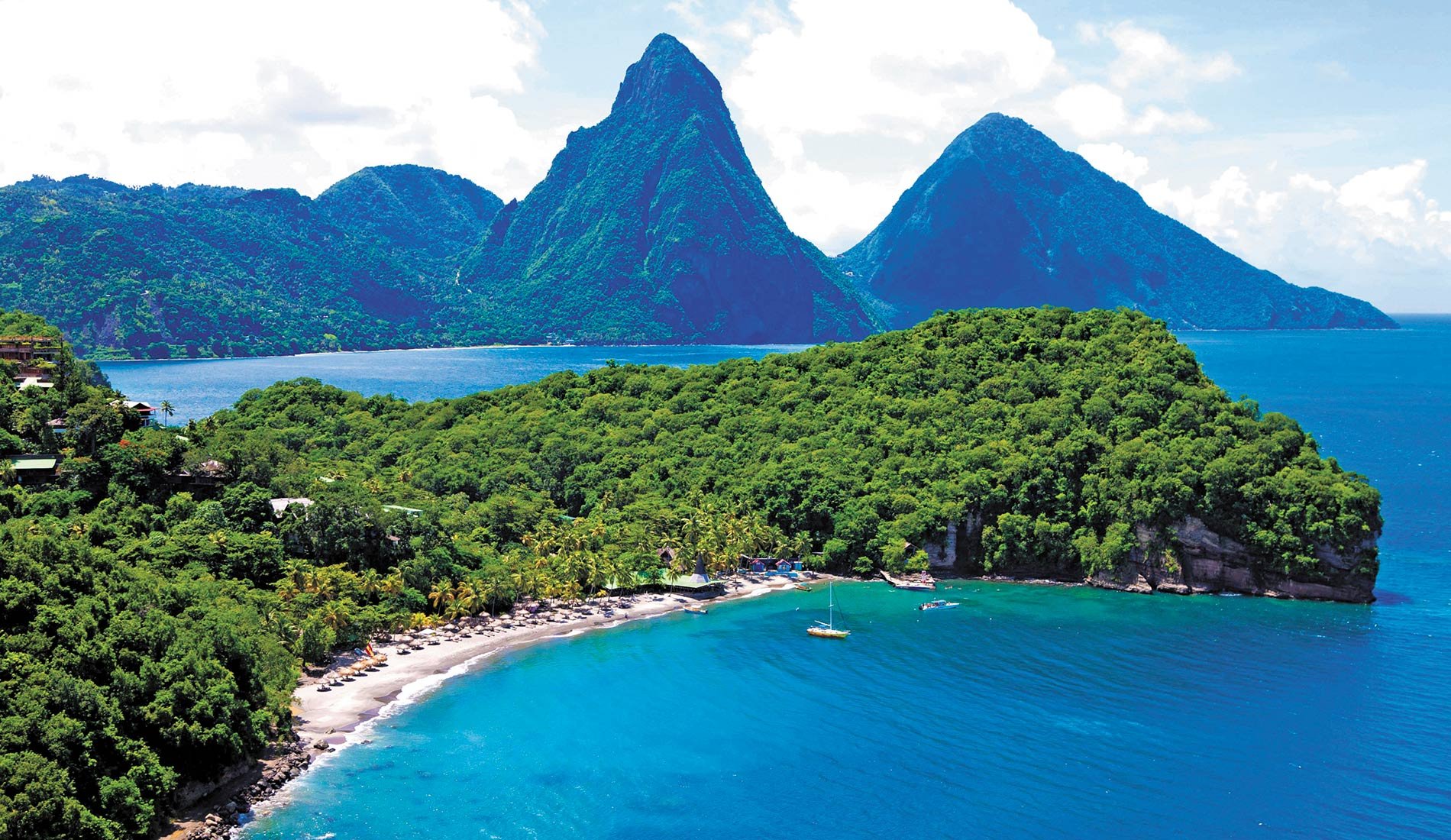 Resort de luxe romantique Anse Chastanet Resort 5 étoiles Sainte-Lucie Caraïbes plage paradisiaque