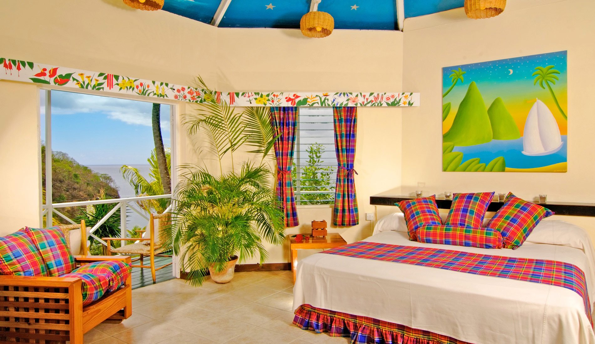 Resort de luxe romantique Anse Chastanet Resort 5 étoiles Sainte-Lucie Caraïbes chambre
